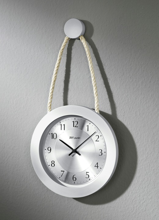 Uhren - Wanduhr aus Massivholz  in Deutschland hergestellt in verschiedenen Farben, in Farbe SILBER Ansicht 1