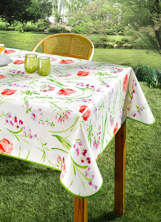 - Wachstuchtischdecken mit farblich passendem Schrägband, in Größe 110 (Tischdecke, 110x140 cm) bis 220 (Tischdecke oval, 155x220 cm), in Farbe CREME Ansicht 3