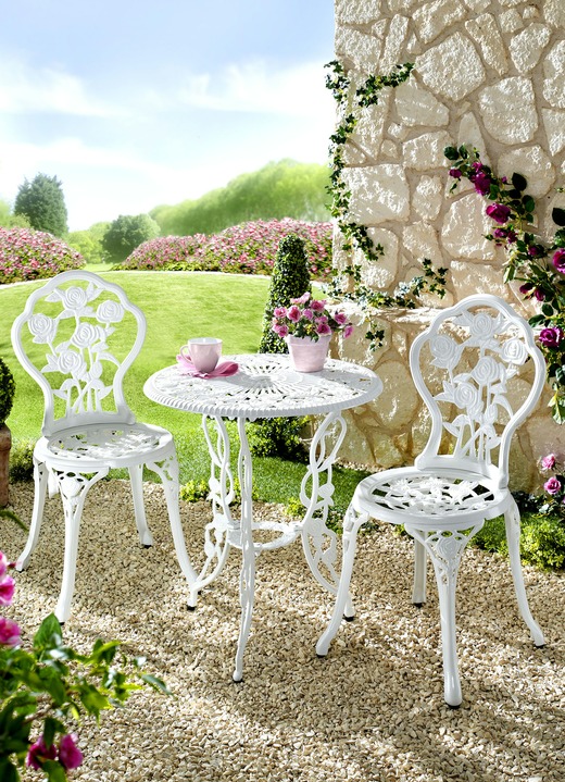 Gartenmöbel - Bistro-Set Rosamunde, 3-teilig, in Farbe WEISS