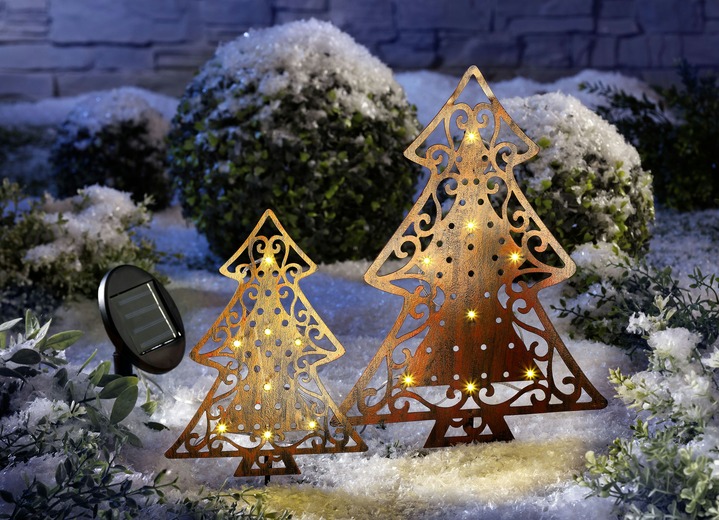 Solarstecker Tanne, 2er Set Weihnachten BADER
