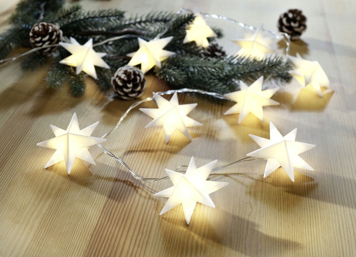 Christbaumschmuck - Batteriebetriebene Lichterkette, 10-flammig, in Farbe WEISS Ansicht 2