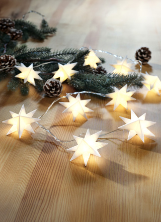Christbaumschmuck - Batteriebetriebene Lichterkette, 10-flammig, in Farbe WEISS