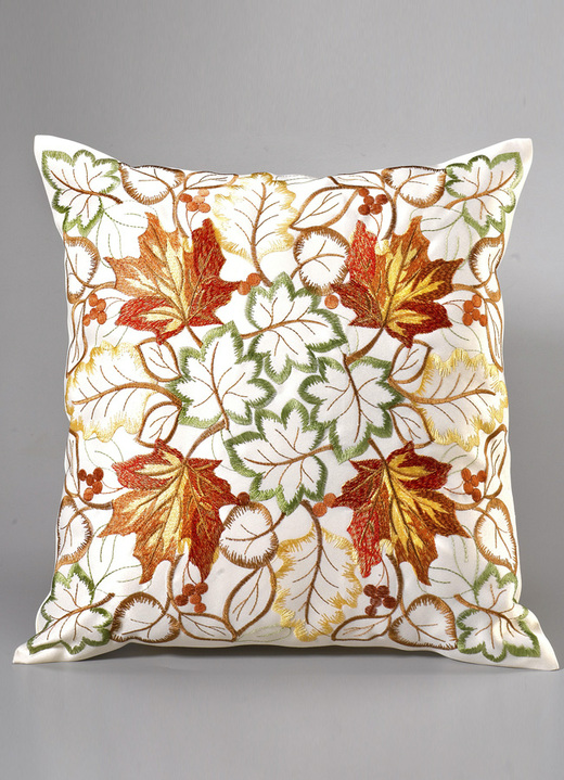 Tischdecken - Tisch- und Raumdekoration mit herbstlichen Blättermotiven, in Größe 101 (Deckchen, 35x 50 cm) bis 404 (Kissenbezug, 40x 40 cm), in Farbe SEKT Ansicht 2