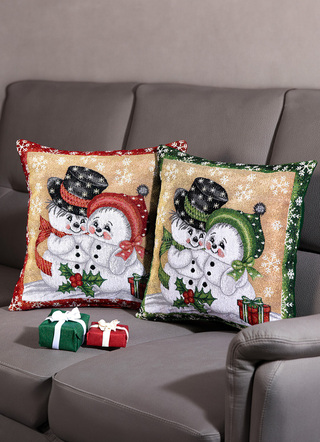 Dekokissen & Hüllen - Kissenbezüge, 2-er Set, mit Reißverschluss, in Farbe 1X ROT, 1X GRÜN