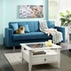 Schlafsofas - Klick-Klack-Sofa mit Dekokissen, in Farbe BLAU – Farbe BLAU – Ansicht 1