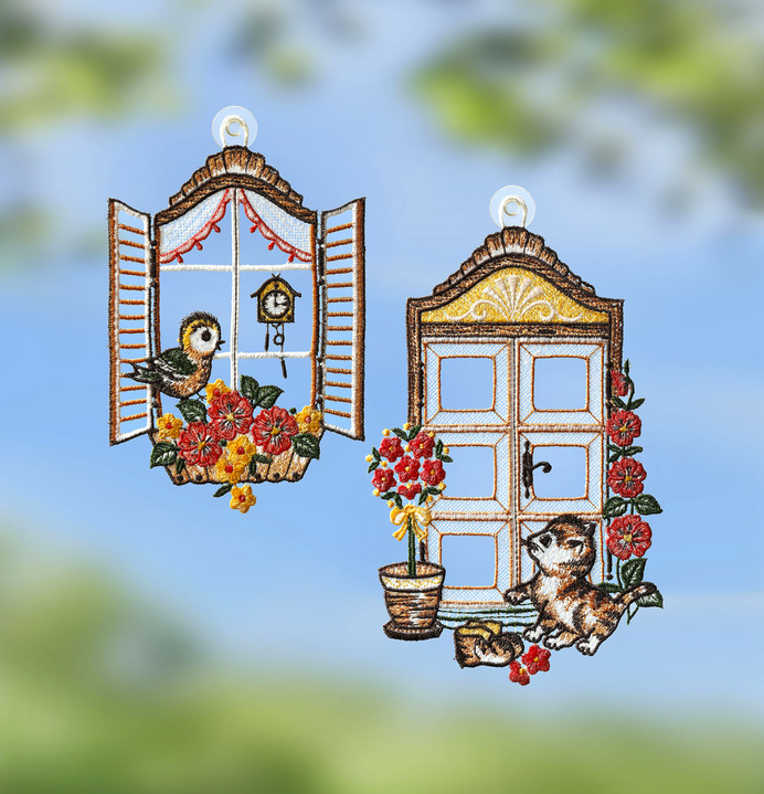 Fensterbild Aus Echter Plauener Spitze Fensterbilder Bader