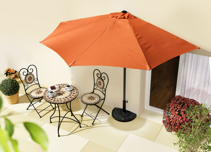 Sicht- & Sonnenschutz - Schirme mit UV-Schutz 50+, in Farbe TERRA, in Ausführung halbrund Ansicht 1