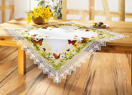 Tischdecken - Tisch- und Raumdekoration mit aufwendiger Spitze, in Größe 101 (Deckchen, 35x 50 cm) bis 404 (Kissenbezug, 40x 40 cm), in Farbe SEKT-BUNT – Farbe SEKT-BUNT – Ansicht 