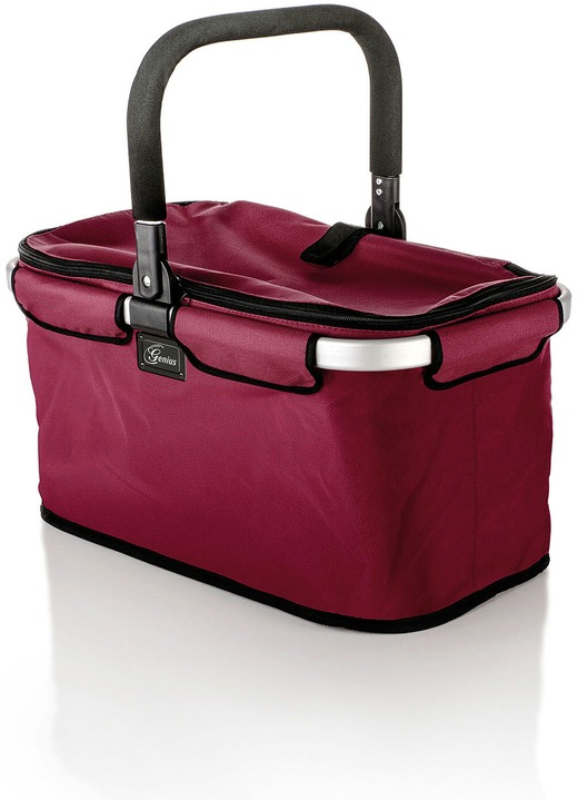 - Genius Premium-Einkaufskorb aus Aluminium, in Farbe BORDEAUX