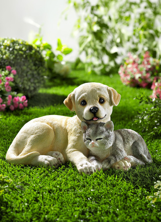 Hund und Katze aus Polyresin