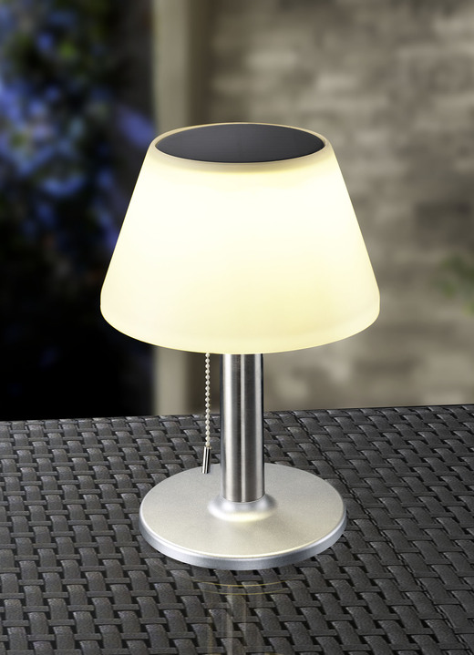 Gartenbeleuchtung - Solar-Tischleuchte für stimmungsvolles Licht, in Farbe SILBER