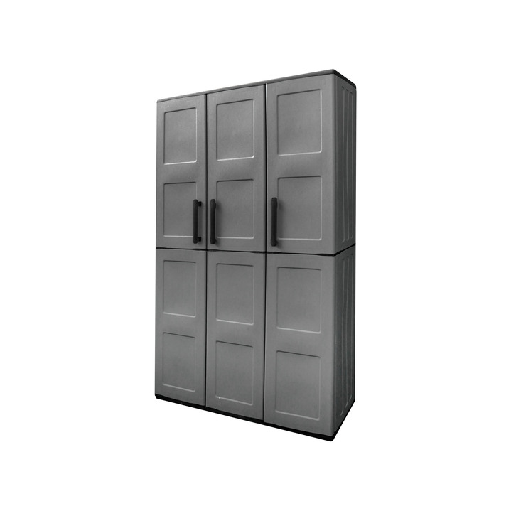 Gartenmöbel - Gartenschrank mit soliden Stahlscharnieren, in Farbe GRAU, in Ausführung klein Ansicht 3