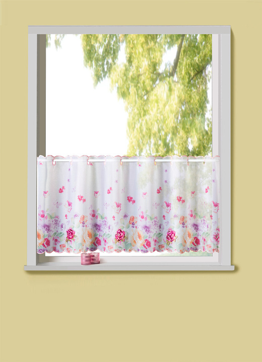 - Kurzstore Blumenmeer, in Größe 786 (H45xB 85 cm) bis 790 (H45xB155 cm), in Farbe WEISS-BUNT Ansicht 1