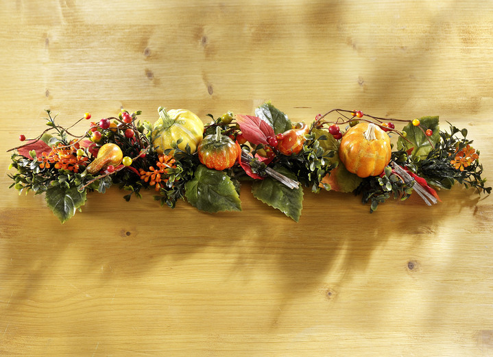 Kunst- & Textilpflanzen - Tischaufleger aus Kunst-und Textilmaterial, in Farbe ORANGE-GRÜN Ansicht 2