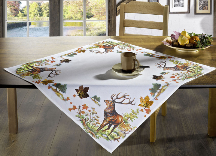 Tischdecken - Bezaubernde naturnahe Accessoires, in Größe 101 (2 Deckchen, 35x 50 cm) bis 404 (Kissenbezug, 40x 40 cm), in Farbe WEISS Ansicht 2