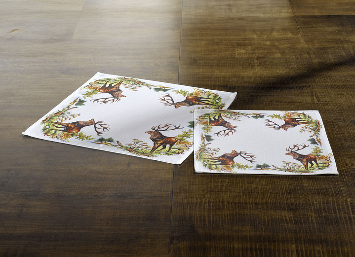 Tischdecken - Bezaubernde naturnahe Accessoires, in Größe 101 (2 Deckchen, 35x 50 cm) bis 404 (Kissenbezug, 40x 40 cm), in Farbe WEISS Ansicht 3