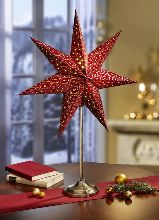 Weihnachtliche Dekorationen - Sternleuchter aus Papier, in Farbe BORDEAUX Ansicht 1