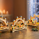 Weihnachtliche Dekorationen - Lichterbogen aus Holz – Farbe WEISS-BLAU – Ansicht 2 Weihnachtliche Dekorationen - Lichterbogen aus Holz, in Farbe WEISS-BLAU, in Ausführung Weihnachtsmarkt – Farbe WEISS-BLAU – Ansicht 2