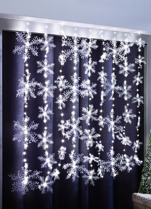 Fensterdekorationen - LED-Vorhang Schneeflocke, in Farbe WEIß