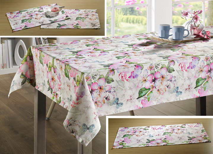 Tischdecken - Florale Raumdekoration aus 70% Baumwolle, in Größe 101 (2x Platzset, 35x 50 cm) bis 404 (Kissenbezug, 40x 40 cm), in Farbe BUNT Ansicht 1