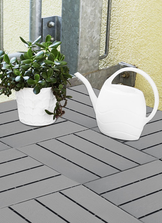 Terrassenplatten, 12er-Set, mit Stecksystem