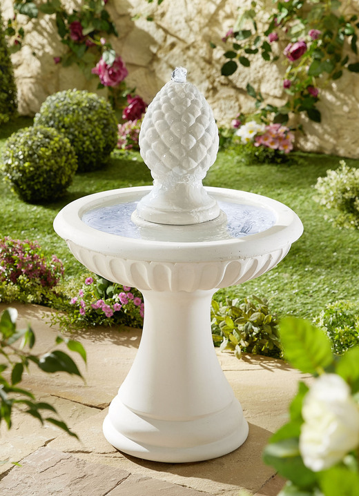 Gartendekoration - Brunnen Gorgona aus frostfestem Steinguss, in Farbe WEIß