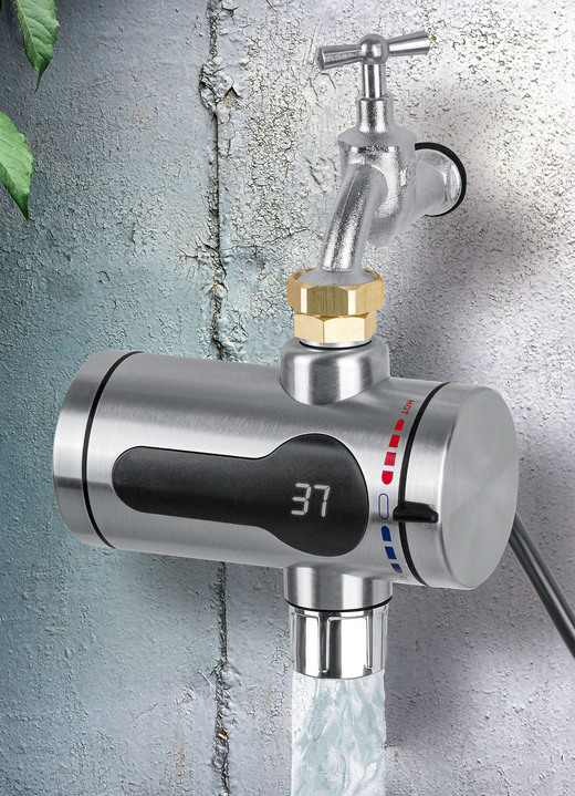 - Kompakter Durchlauferhitzer für Draußen, in Farbe EDELSTAHL-SCHWARZ Ansicht 2