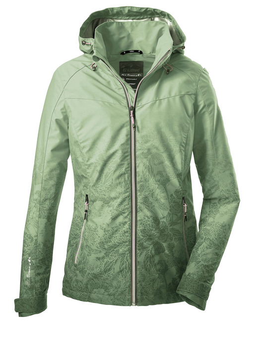 Lang - Modische Damen-Softshell-Jacke mit abnehmbarer Kapuze, in Größe 036 bis 050, in Farbe PISTAZIE Ansicht 1