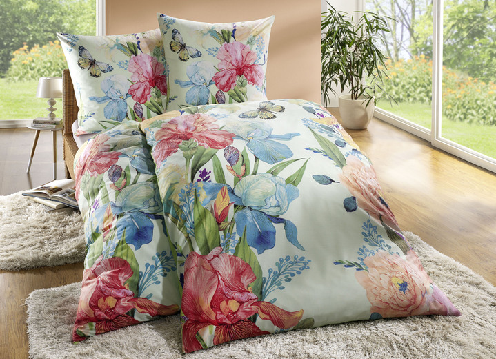 - Bettwäsche-Garnitur mit Reißverschluss, in Größe 112 (80/80 cm + 135/200 cm) bis 115 (80/80 cm + 155/220 cm), in Farbe GRÜN