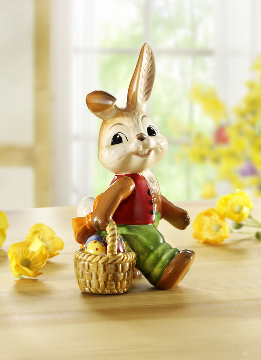 Oster-Goebel-Figuren - Goebel Hase mit Ostereierkorb, in Farbe BUNT