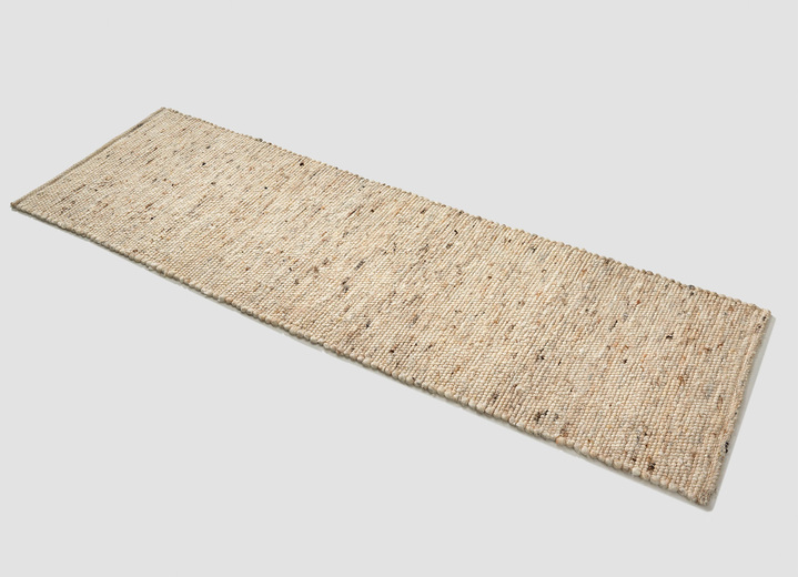 Modern - Handgewebte Brücken und Teppiche aus Schurwolle, in Größe 103 (Brücke, 60x 90 cm) bis 299 (Teppich, 290x390 cm), in Farbe SAND Ansicht 4