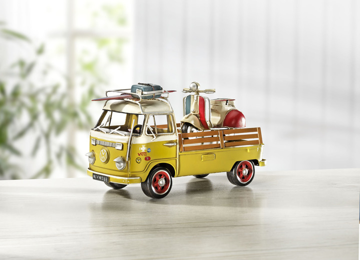 Sammlermodelle - VW Bus T2 mit Motorroller, in Farbe GELB-WEISS