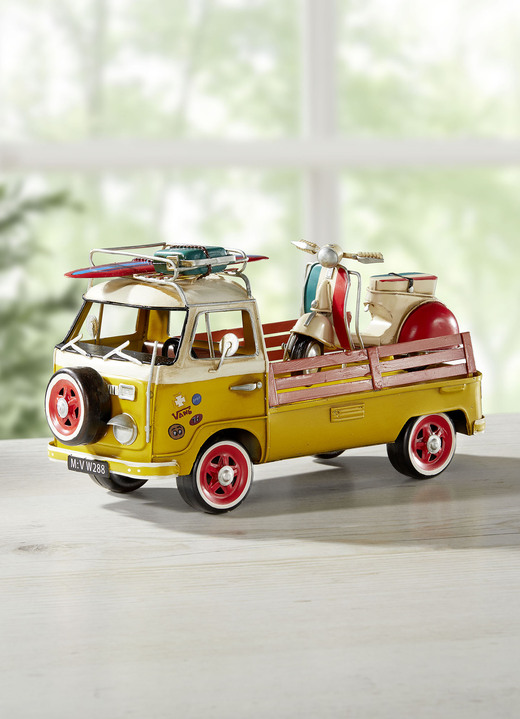 Wohnen - VW Bus T2 mit Motorroller, in Farbe GELB-WEISS