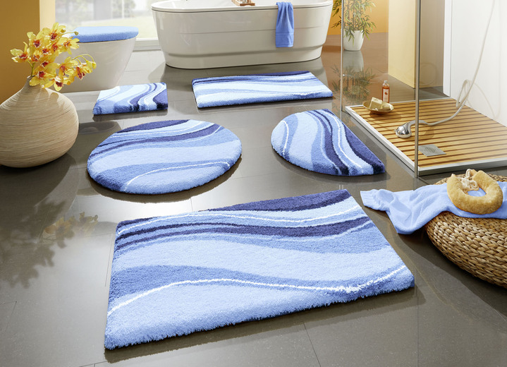 Badgarnituren - Badgarnitur von Grund mit rutschhemmender Latex-Rückseite, in Größe 100 (Vorleger halbrund, 50x 80 cm) bis 112 (WC-Deckelbezug 47x 50 cm), in Farbe TERRA Ansicht 3