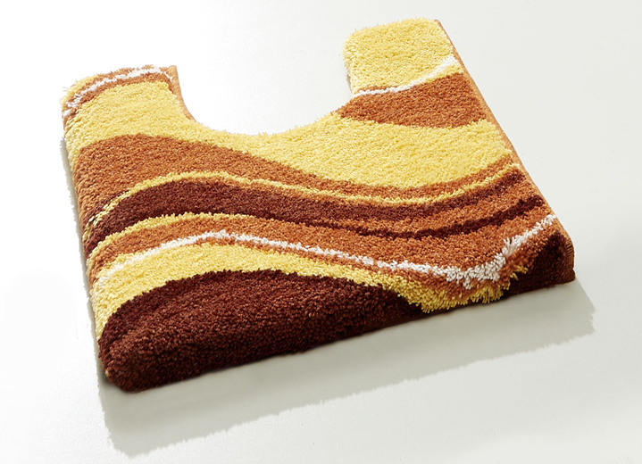 Badgarnituren - Badgarnitur von Grund mit rutschhemmender Latex-Rückseite, in Größe 100 (Vorleger halbrund, 50x 80 cm) bis 112 (WC-Deckelbezug 47x 50 cm), in Farbe TERRA Ansicht 2