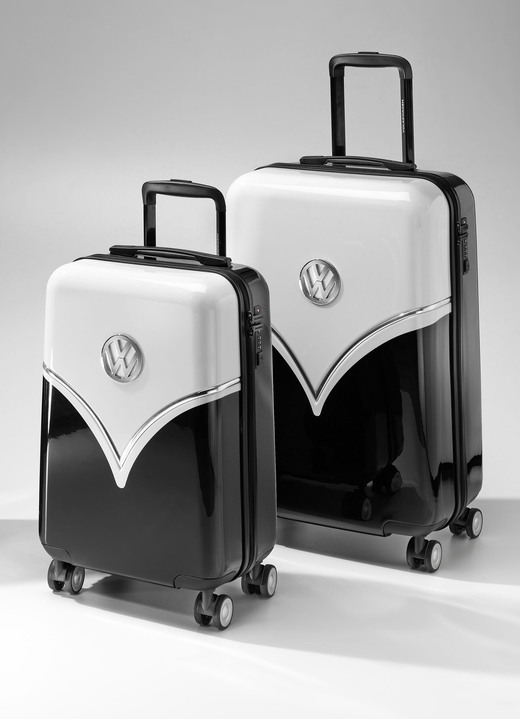 Reisegepäck - Koffer-Set mit 4 Doppelrädern, 2-teilig, in Farbe SCHWARZ-WEIß Ansicht 1