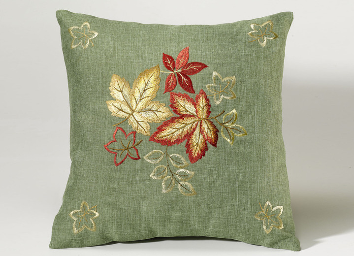 Tischdecken - Tisch- und Raumdekoration mit herbstlicher Stickerei, in Größe 101 (Deckchen, 35x 50 cm) bis 404 (Kissenbezug, 40x 40 cm), in Farbe GRÜN-BUNT Ansicht 5