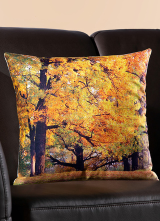 Dekokissen & Hüllen - Kissenbezüge mit Herbstwald-Motiv, 2er-Set, in Farbe BUNT