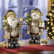 Weihnachten - Beleuchtete Figuren aus Polyresin, in Farbe NATUR-GOLD-BRAUN, in Ausführung Beleuchteter Schneemann – Farbe NATUR-GOLD-BRAUN – Ansicht 2