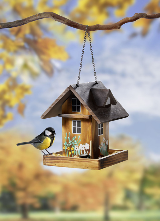 SALE % - Bemaltes Futterhaus inklusive Metallkette, in Farbe BUNT Ansicht 1