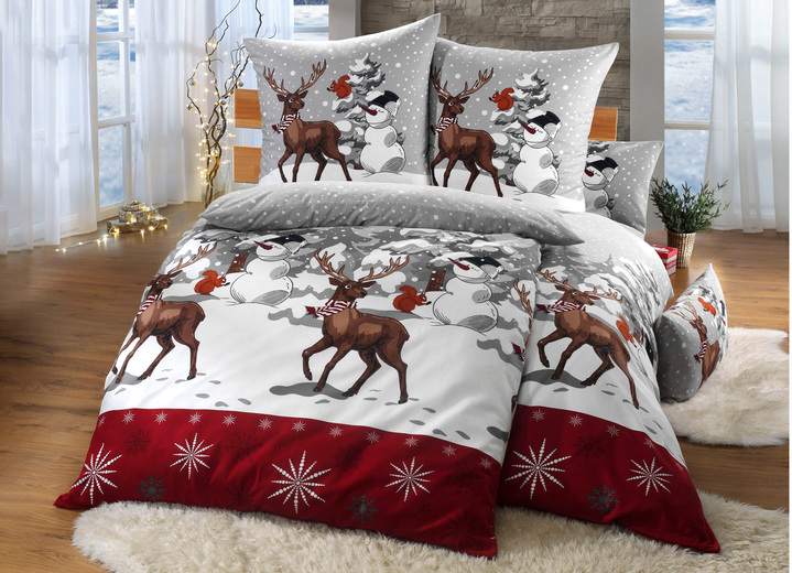 Bettwäschegarnituren - Florella Bettwäsche-Garnitur aus Soft-Biber, in Größe 111 (40x80 cm + 135x200 cm) bis 115 (80x80 cm + 155x220 cm), in Farbe BUNT Ansicht 2