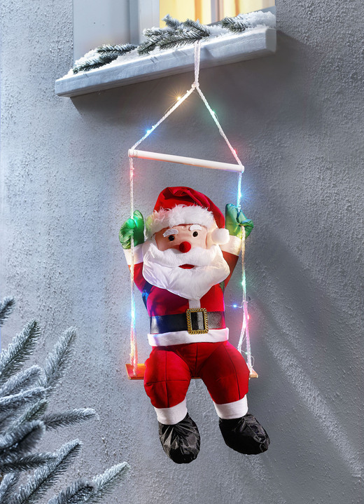 - Weihnachtsmann mit LED-Schaukel, in Farbe ROT