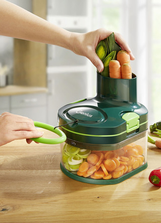 Genius Nicer Dicer Pegasus zum Reiben und Schneiden ganz ohne Strom