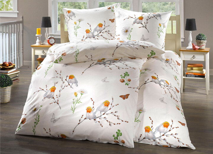 - Renforcé Bettwäsche-Garnitur, in Größe 112 (80/80 cm + 135/200 cm) bis 115 (80/80 cm + 155/220 cm), in Farbe WEISS