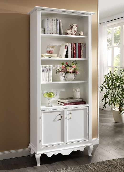 - Hochwertige Möbelserie mit Metallgriffen, in Farbe NATUR, in Ausführung Bücherschrank, 2-türig Ansicht 2