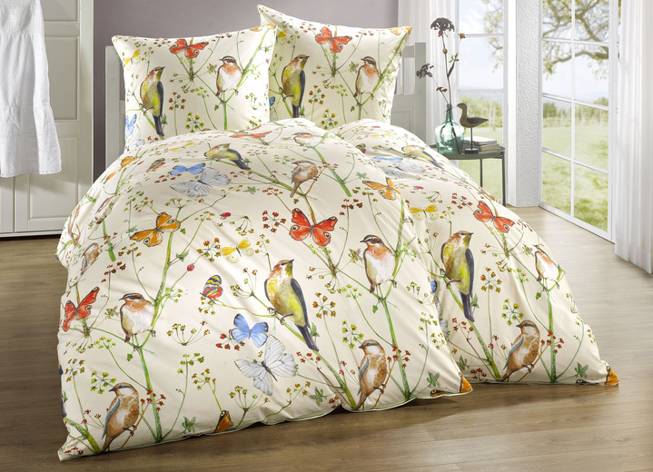 - Soft-Renforcé Bettwäsche-Garnitur mit Digitaldruck Allover, in Größe 111 (40x80 cm + 135x200 cm) bis 115 (80x80 cm + 155x220 cm), in Farbe BUNT Ansicht 2