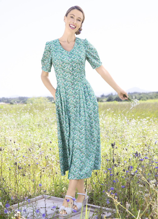 - Landhauskleid mit Floral-Dessin, in Größe 018 bis 054, in Farbe JADEGRÜN-BUNT