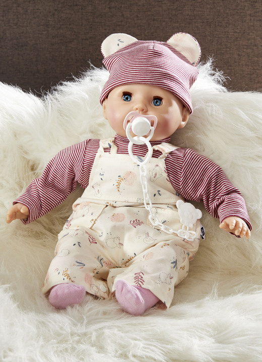Puppen - Babypuppe Amy mit liebevollem Babygesicht, in Farbe CREME-BORDEAUX