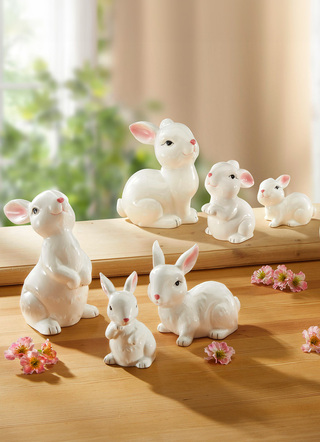 Hasenfiguren aus Keramik