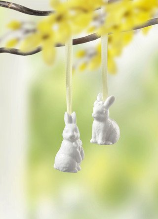 Hasenhänger aus hochwertigem Porzellan, 2er-Set